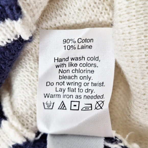 Madewell Small Striped Cropped Boatneck Shoulder Zipper Cotton Wool Sweater - Picture 11 of 14